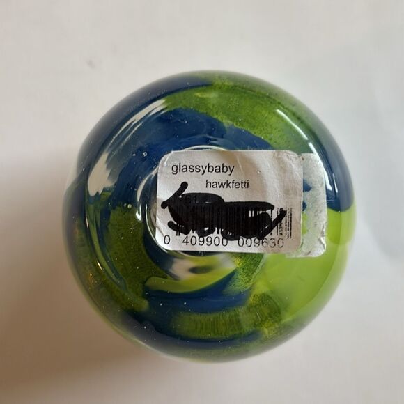 Glassybaby HAWKFETTI Seattle Seahawks 2017 Votive Candleholder With Sticker - Picture 10 of 12